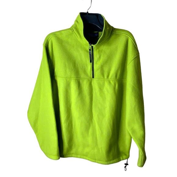 Old Navy Performance Fleece Jacket Womens XXL 1/4 Zip Pullover Neon Yellow NWT - Picture 1 of 6